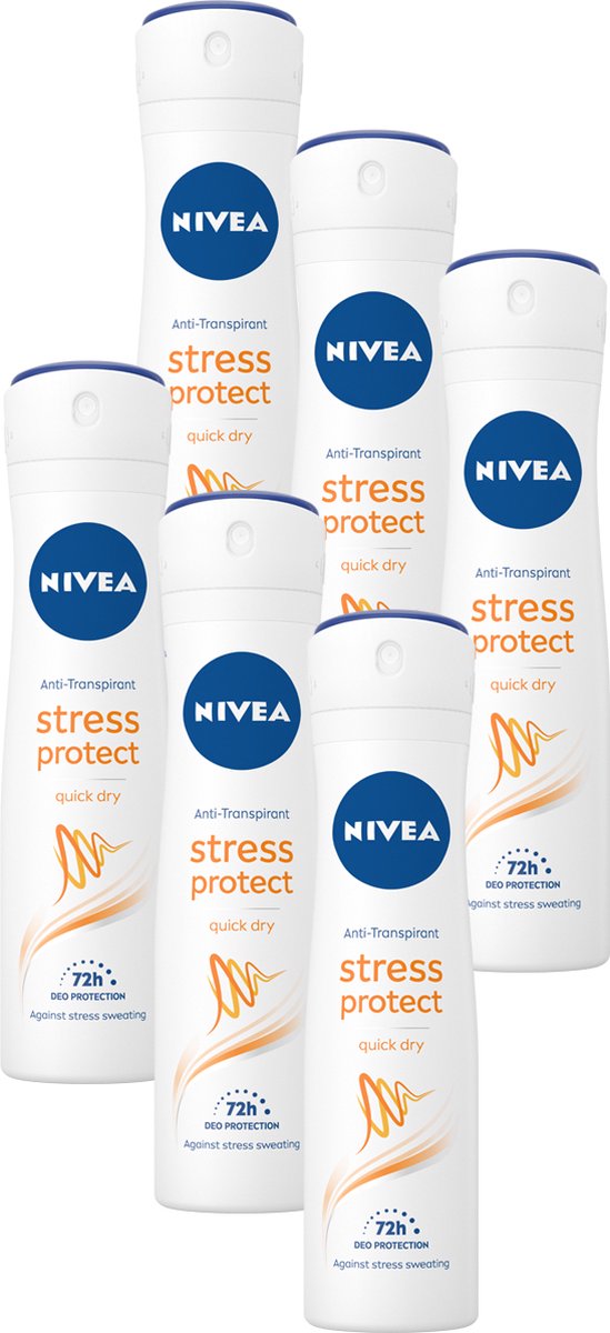 NIVEA Stress Protect - 6 x 150 ml - Voordeelverpakking - Deodorant Spray |  bol