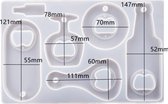 Flessenopener - 6 delig - Flesje -Mal - Epoxy - Mal - Siliconen - Mal - 15cm x 24cm