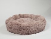 Fluffies - Donut Hondenmand XL - Beige/Bruin - 90 CM - Zacht en Fluffy - Wasbaar en Antislip