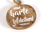 Hanger Van harte gefeliciteerd / set van 2 hangers / cadeau label/ felicitatie