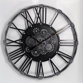 Gear Clock Bobbins Antic Silver 87*7.8cm