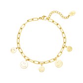 Armband meerdere smileys - Yehwang - Armband - One size - Goud