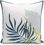 Zethome - Blad - Kussenhoes 55x55 cm - Suède - Dubbelzijdig Geprint - Soft Touch – Pillow Cover - Vierkant - Ritssluiting Weggewerkt