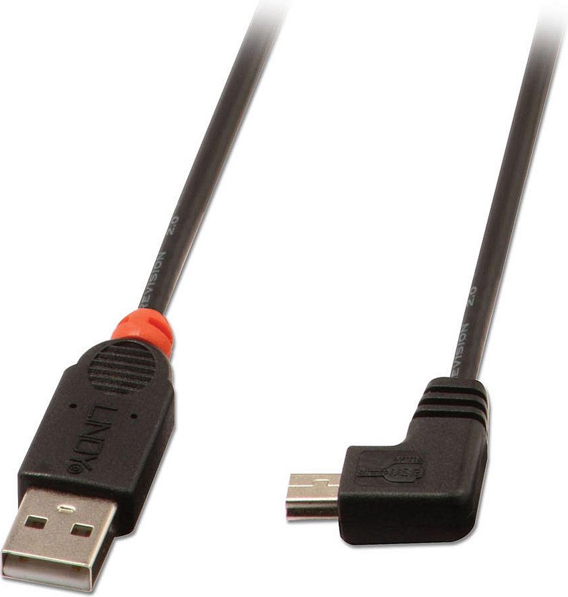 Lindy - USB 2.0 Kabel Typ A / Mini-B 90°gewinkelt 2m