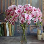 van Dam Exclusive® Kunst orchidee - 1 roze tak - 67 cm lang - kunstbloemen - kersebloesem - Roze