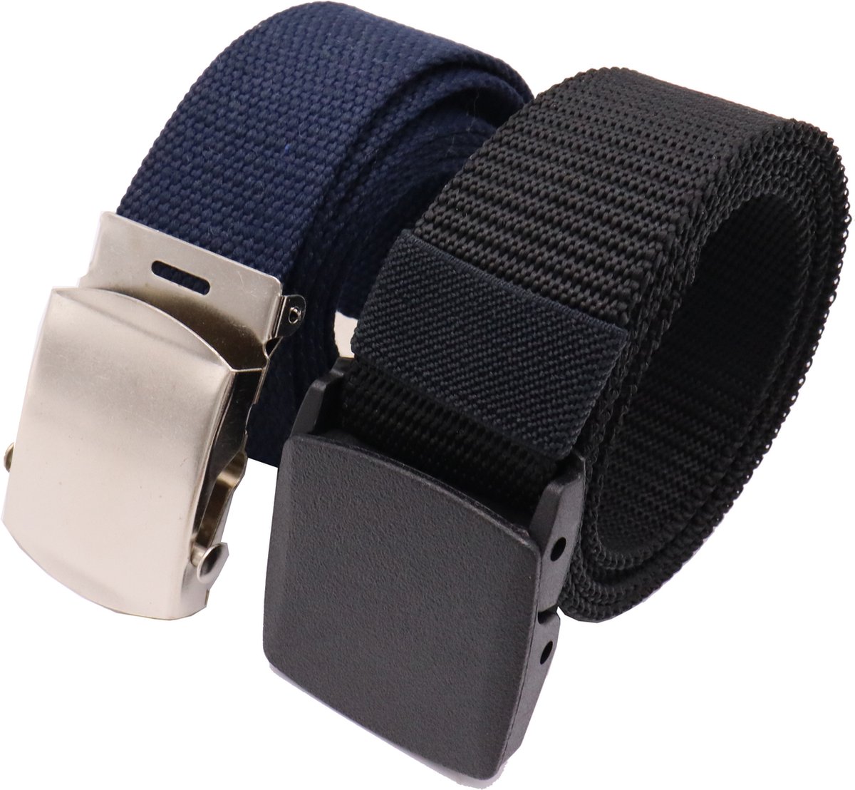 SK Koppel Broekriem - Stofriem - tactical belts - koppelriem 2 Stuks - Zwart en Blauw