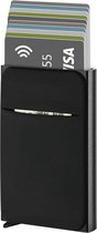 Creditcardhouder Aluminium Black - Pasjeshouder Zwart - Inclusief Contant Vak