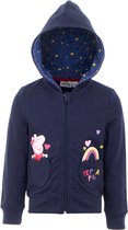 Peppa Pig vest donkerblauw - Kindervest - Peppa Pig kleding - Vest voor jongens - Vest voor meisjes - Vest met capuchon