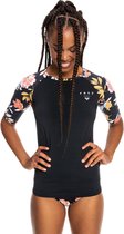 Roxy - UV Rashguard voor dames - Beach - Korte mouw - Island Vibes - Antraciet - maat S (36)