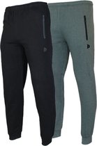 2- Pack Donnay Joggingbroek met elastiek - Sportbroek - Heren - Maat M - Black/Deep army green