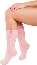 SOXS® Wollen sokken | SOX3506 | Bruin | Kuithoogte | Maat 37-41 | Golden panther label