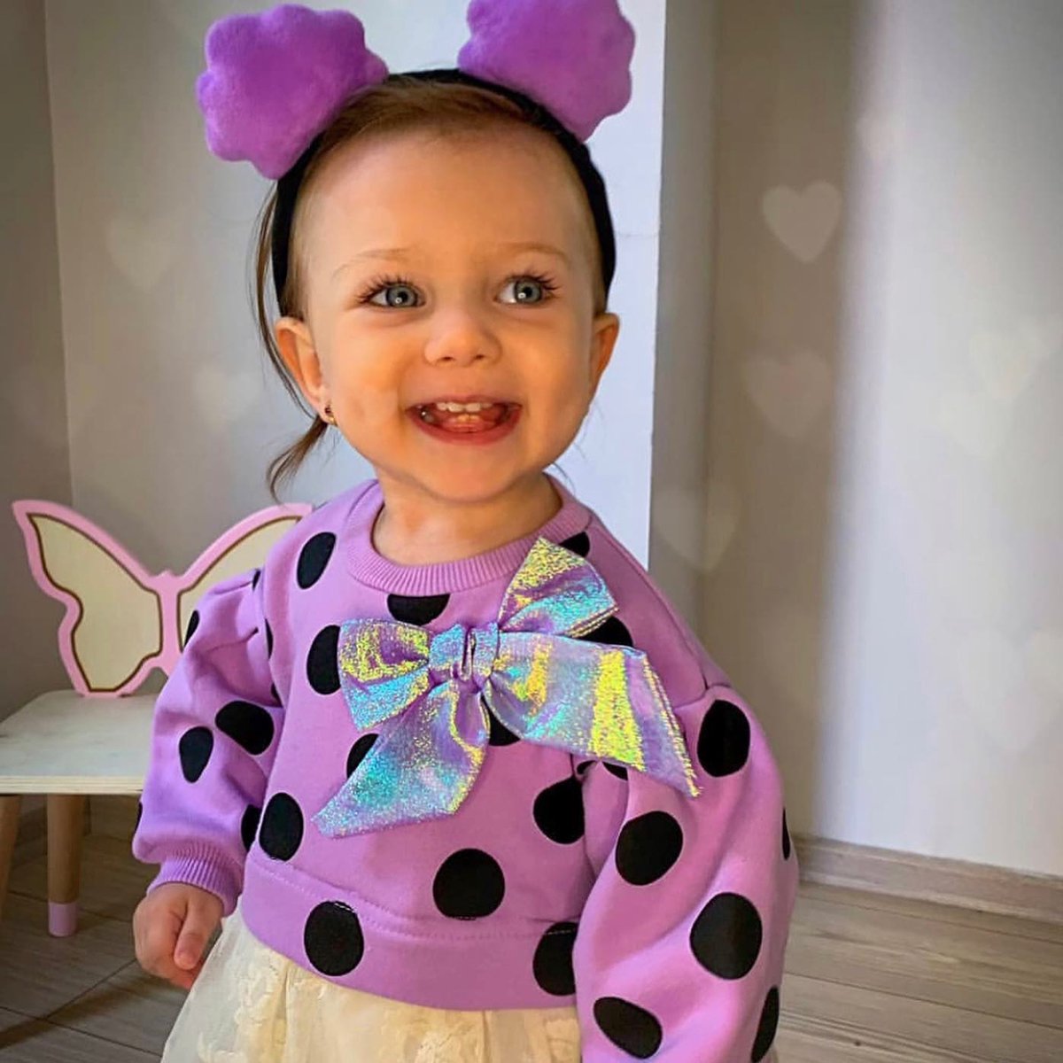Cumino Baby meisjes jurk met tule rokje lila 6-9m / 68 Lila