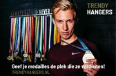 Triathlon Man Medaillehanger zwarte coating - staal - (35cm breed) - Nederlands product - incl. cadeauverpakking - sportcadeau - topkado - medalhanger - medailles - triatlon - muur