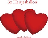 Rode hartjesballon 3x | Folie | 18" / 45cm | Leeg