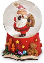 Luxe Sneeuwbol met Kerstman – Ø5*6 cm – Schudbol Kerst – Rood