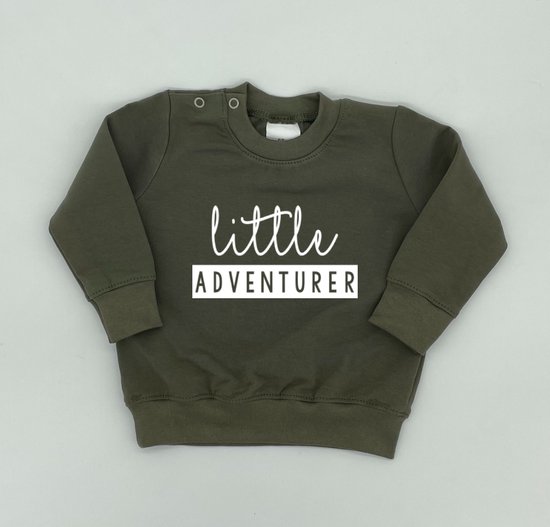 Sweater baby - Little Adventurer - Maat 56 - Legergroen