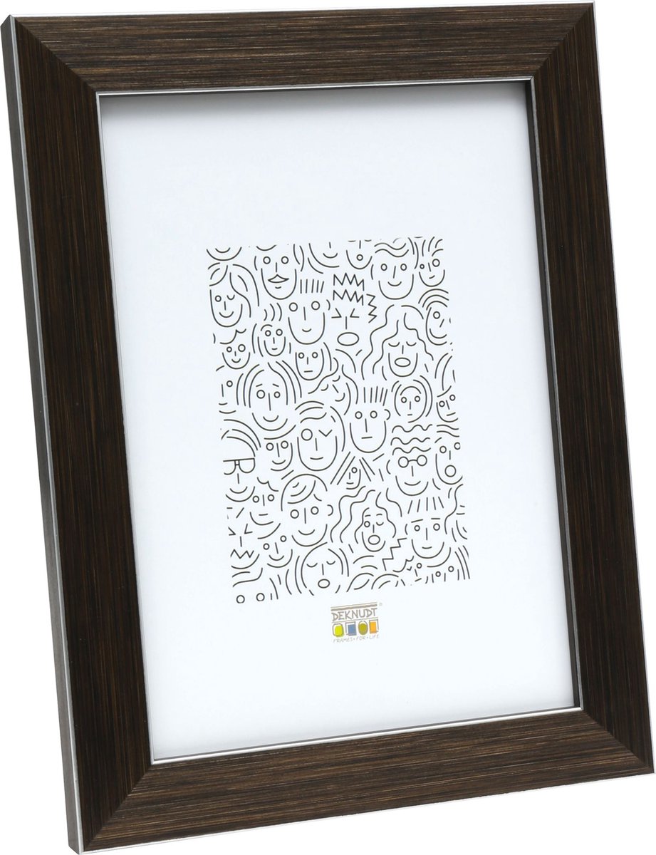 Deknudt Frames fotolijst - Bruin met zilverbies - S41VK3 - 10x15 cm