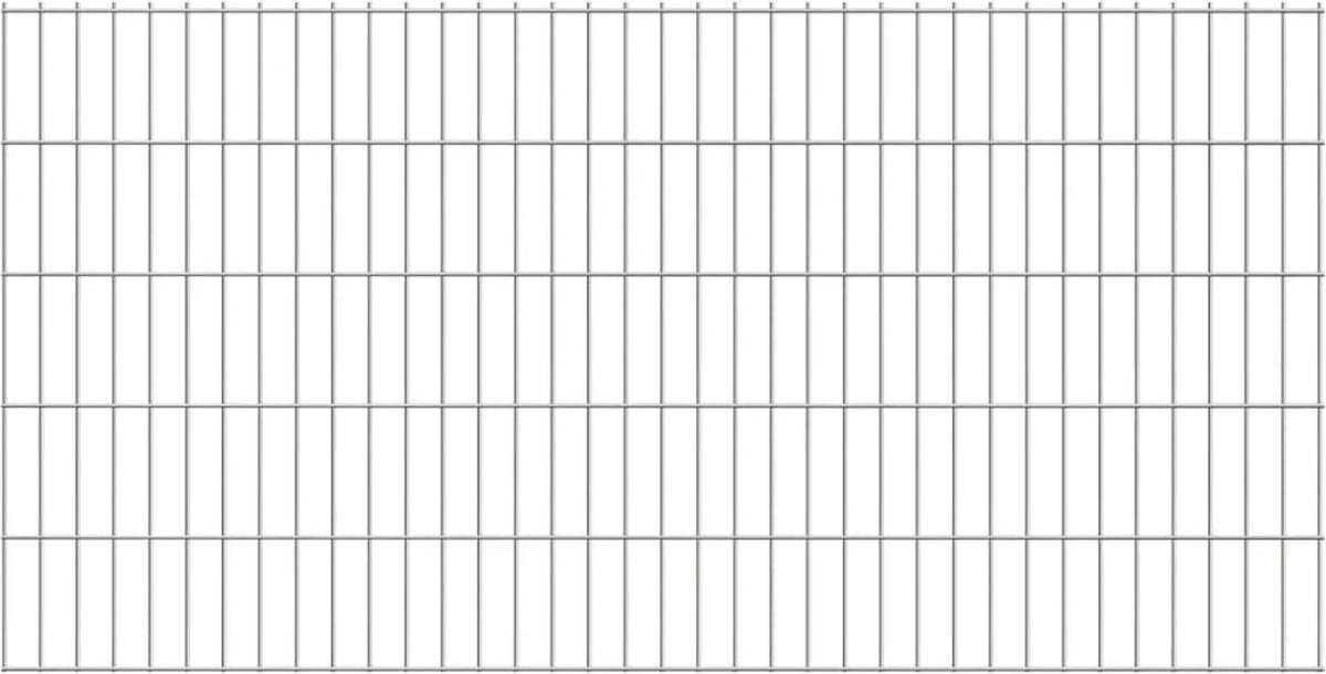 Decoways - Dubbelstaafmat 2,008x1,03 m zilverkleurig