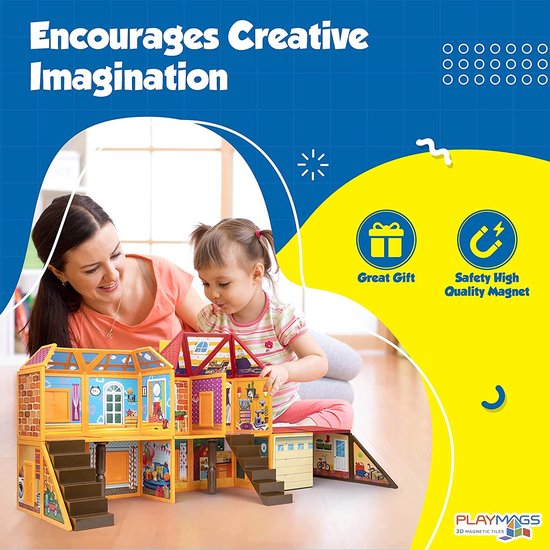 Playmags Speelhuisbouwset voor kinderen - 48 stuks