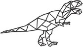Hout-Kado - Dinosaurus #1 - Medium - Zwart - Geometrische dieren en vormen - Hout - Lasergesneden