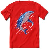 Dieren T-Shirt | Walvis shirt Heren / Dames | Wildlife whale cadeau - Rood - S
