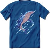 Dieren T-Shirt | Walvis shirt Heren / Dames | Wildlife whale cadeau - Donker Blauw - XL