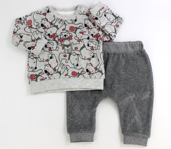 Baby kledingset Welsoft 2 delig joggingpak: sweater en joggingbroek 100% katoen, antibacterieel