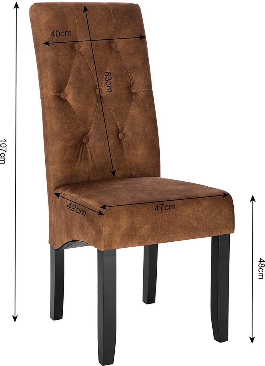 Eetkamerstoel Zwart Fluweel Chesterfield Stijl