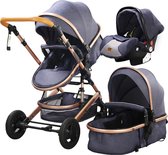 Polaza® Kinderwagen - Multifunctioneel -kinderwagen 3 in 1 - wandelwagen – Kinderwagen Met Stoel En Wieg - Luxe Kinderwagen