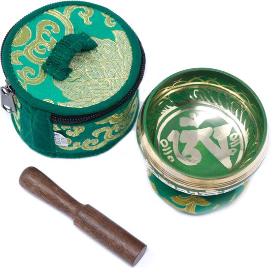 Klankschaal Set - Groen - Handgemaakt - 6x8cm van Merkloos — afbeelding 2