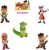 Bullyland - Disney Jake en de Nooitgedachtland Piraten - Taarttoppers - set 5 stuks (+/- 5,5 -10 cm)