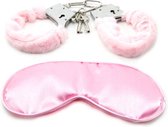 Naughty 2 Piece Set Pink -  Leuk voor beginners -  Roze - Voor stelletjes - 2 Items: Handboeien Blinddoek - Spannend voor koppels - Sex speeltjes - Sex toys - Erotiek - Bondage - S