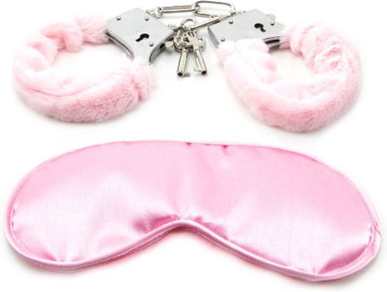 Foto: Naughty 2 piece set pink leuk voor beginners roze voor stelletjes 2 items handboeien blinddoek spannend voor koppels sex speeltjes sex toys erotiek bondage sexspelletjes voor mannen en vrouwen seksspeeltjes