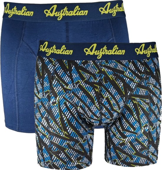 Australian - Boxers pour hommes - Blue Blitz - Taille S - Paquet de 2