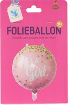 Folieballon | Its a girl | roze | ca. 30 cm hoog | Babyshower | geschikt voor helium vulling