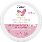 Dove Body Love One Cream Crème pour le corps hydratante légère - 6 x 250 ml - Value Pack