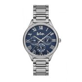 Lee Cooper LC06741.390 - Horloge - Analoog - Dames - Vrouwen - stalen band - Zilverkleurig - Blauw