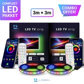 Lideka® - TV Verlichting - 3 + 3 Meter Pakket - Voor Grote TV's - RGB - Zelfklevend - Light Strips - Licht Strip - Led Verlichting