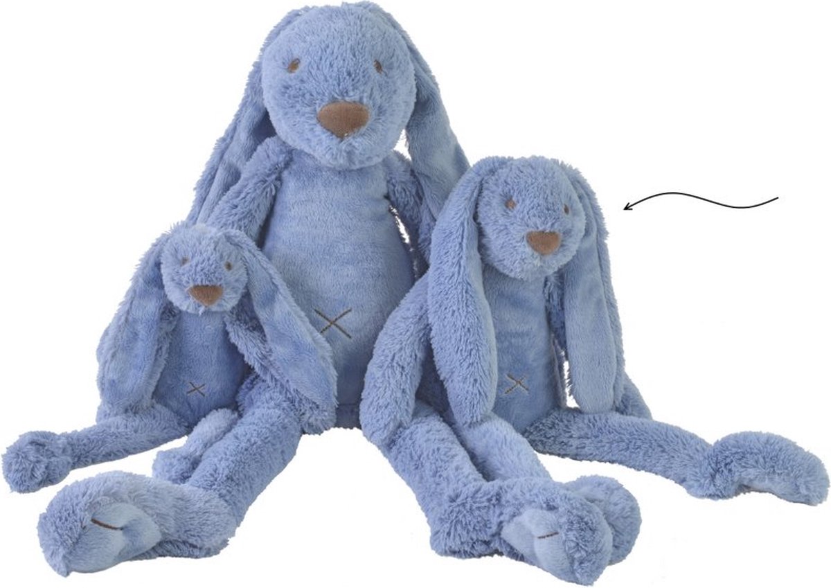 Happy Horse Konijn Richie Knuffel 38cm - Donkerblauw - Baby knuffel — afbeelding 4