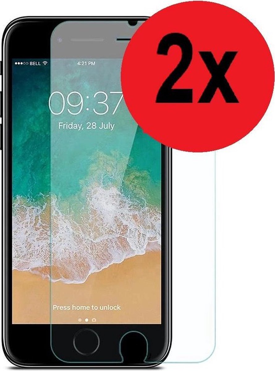 Geschikt voor iPhone SE 2020 Screenprotector - SE 2020 Tempered Glass Bescherm Glas 2x