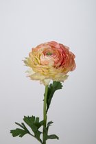 Kunstbloem - Boterbloem - Ranunculus - topkwaliteit decoratie - 2 stuks - zijden bloem - Peach Zalm - 49 cm hoog