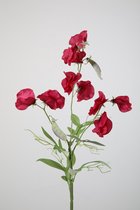 Kunstbloem - Lathyrus -  pronkerwten - topkwaliteit decoratie - 2 stuks - zijden bloem - Rood - 70 cm hoog