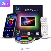 Lideka - TV LED strip - 2 Meter - Auto USB - RGB - met Afstandsbediening - Gaming accesoires - Verlichting - Led Lights - Led Light Strip - Licht strip