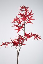 Kunsttak - esdoornblad - topkwaliteit decoratie - 2 stuks - zijden blad - Rood - 92 cm hoog