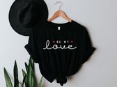 Lykke Love T-shirt| Grappig Valentijnsdag Cadeautje voor Hem en Haar | Dames - Heren - Unisex | |Perfect Valentijn Cadeau Kleding Cadeau|Handgemaakt|Zwart Katoen | Maat XL