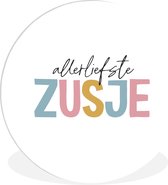 Wall Circle - Wall Circle Inside - Sister - Dearest Sister - Proverbes - ⌀ 150 cm - Décoration murale - Peintures Ronds