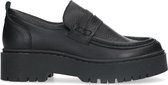 Sacha - Dames - Chunky zwarte leren loafers - Maat 36