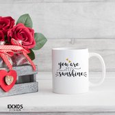 You are my sunshine - Customized mokken en bekers - mokken met tekst - mokken - bekers - cadeautje - cadeau voor vrouw - cadeau vor man - keramiek servies - cadeautje voor haar - cadeautje vo