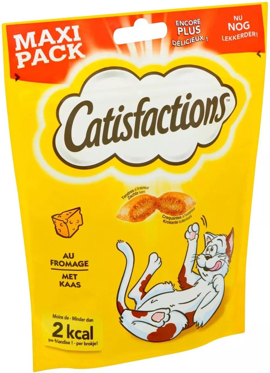 2x - Catisfactions - Kattensnack Met Kaas - Maxipack - 2x180g