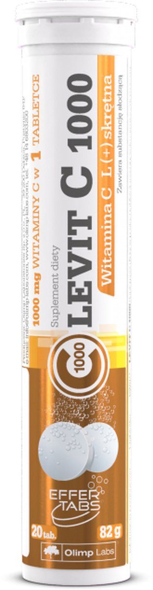 LEVIT C 1000 mg bruistabletten met citroensmaak die vitamine C bevatten in de vorm van L-ascorbinezuur